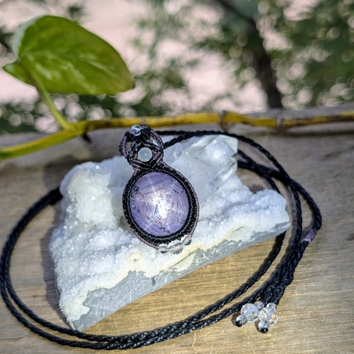 理姫』サファイアのマクラメペンダントネックレス 理姫』サファイアの