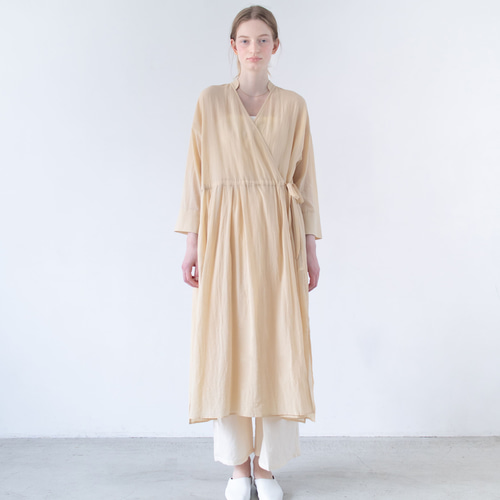 KITTA カシュクールワンピース 草木染め ロング kitta草木染め