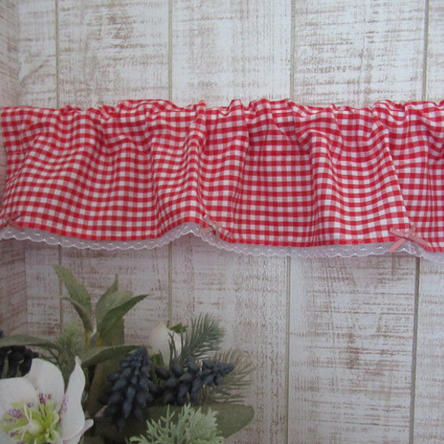 赤 ギンガムチェック カントリー IKEA ホーロー おもちゃのキッチン