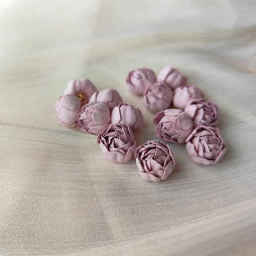 2個 薔薇 房チャーム フラワー 布花 ローズピンク ピンク 個性的