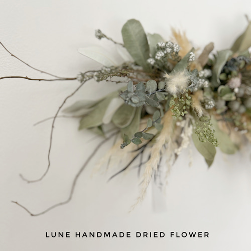 ドライフラワースワッグ 横長スワッグ スワッグ lune 通販