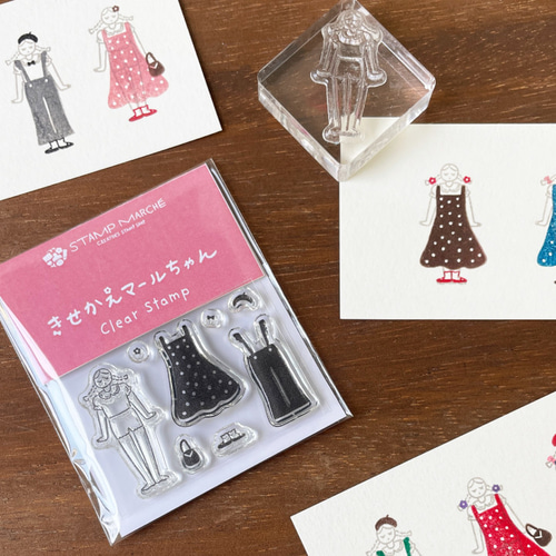 クリアスタンプ きせかえマールちゃん（cs-001） はんこ ハンコ 女の子