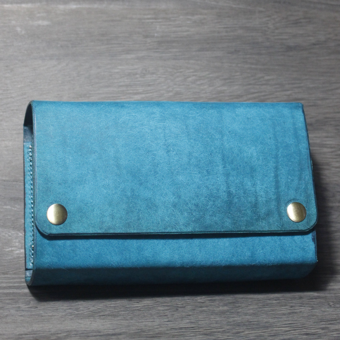 これ一つで2デッキ分！ レザーデッキケース ターコイズ 本革 牛革