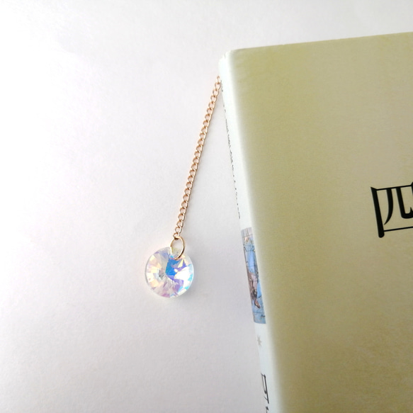 在庫限り【金魚とキラキラオーロラガラスのブックマーカー】　本のしおり　しおり　栞　ブックマーカー　ブックマーク　金魚 9枚目の画像