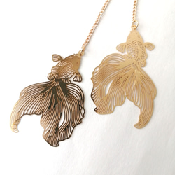 在庫限り【金魚とキラキラオーロラガラスのブックマーカー】　本のしおり　しおり　栞　ブックマーカー　ブックマーク　金魚 17枚目の画像