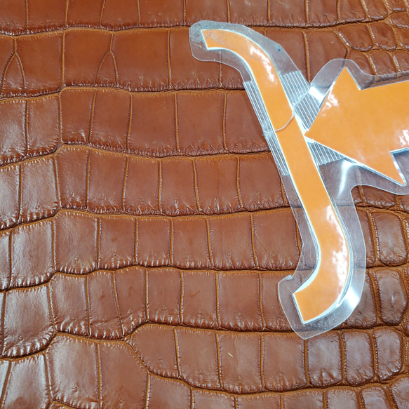 ワニ革 クロコ 半艶マット  コニャック　No.C008303 11枚目の画像