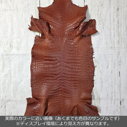 ワニ革 クロコ 半艶マット  コニャック　No.C008303 2枚目の画像
