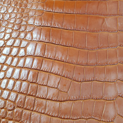ワニ革 クロコ 半艶マット  コニャック　No.C008303 17枚目の画像