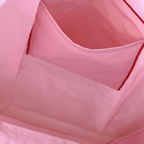 大容量 フレンチブルドッグ エコバッグ 刺繍 パラコード ピンク L