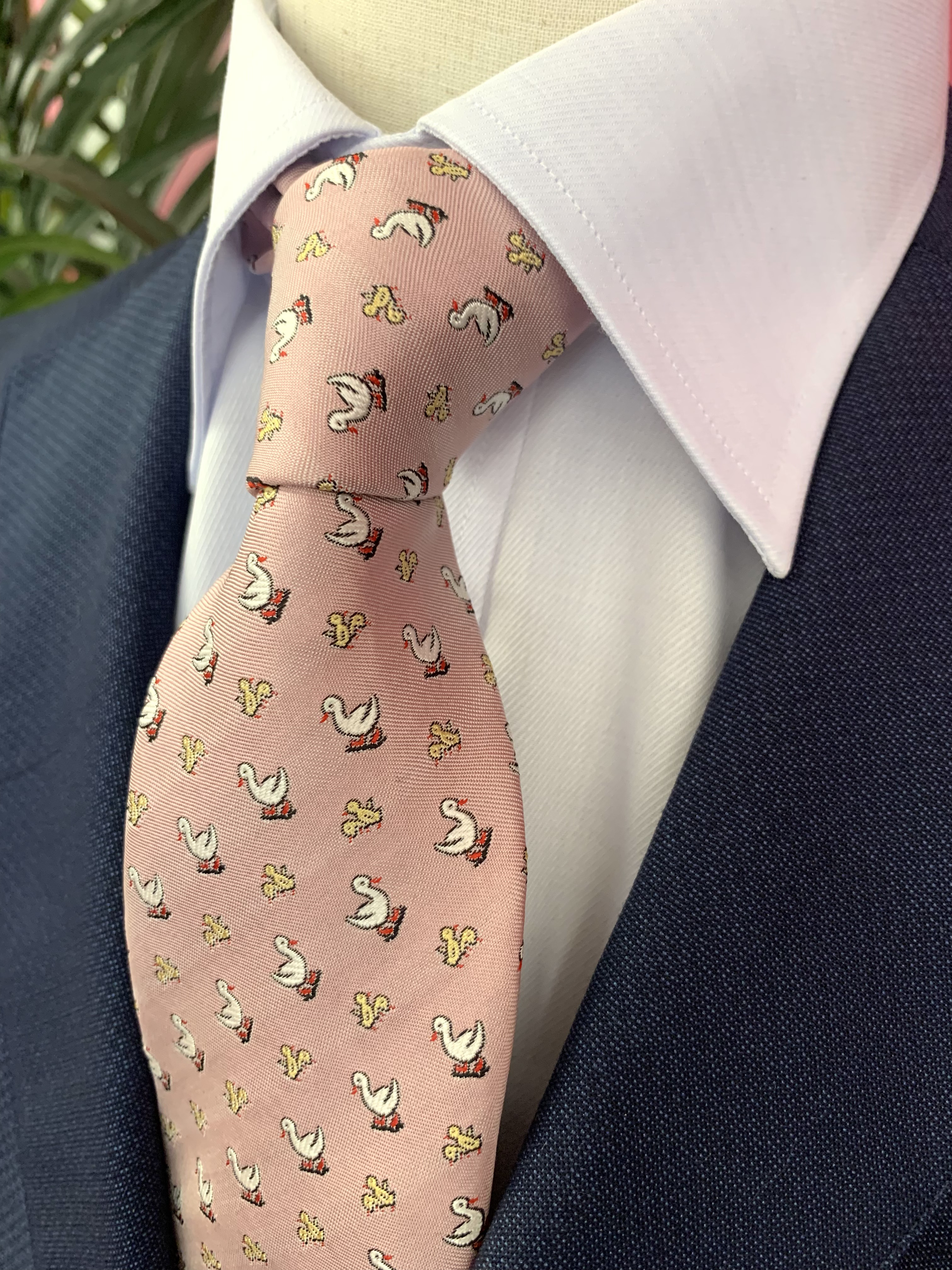 アヒルとひよこ　シルクネクタイ　送料無料