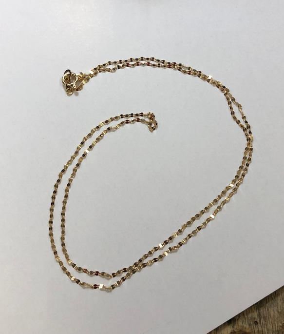K18 50cm ペタルチェーンネックレス  18金　ゴールド 1枚目の画像