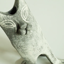 平猫/黒（中）花器 8枚目の画像