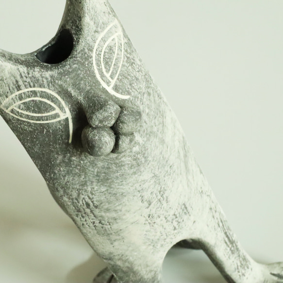 平猫/黒（中）花器 8枚目の画像