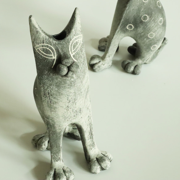 平猫/黒（中）花器 6枚目の画像