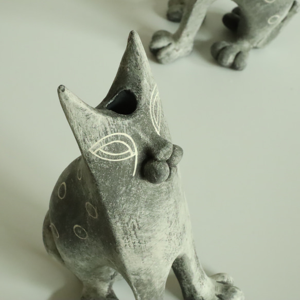 平猫/黒（中）花器 5枚目の画像