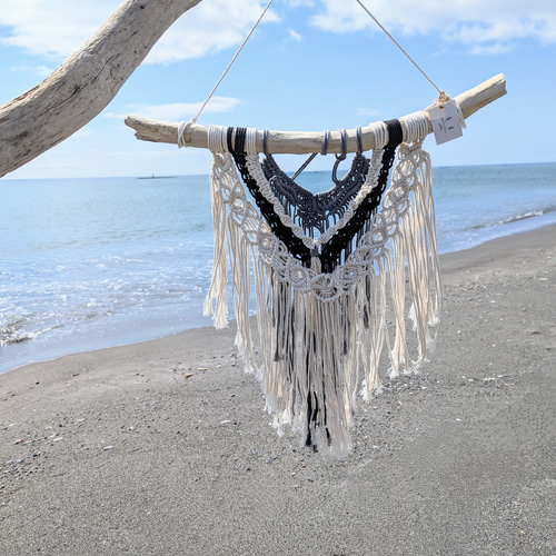 流木マクラメタペストリー インテリア 壁飾り 男性 ボヘミアン