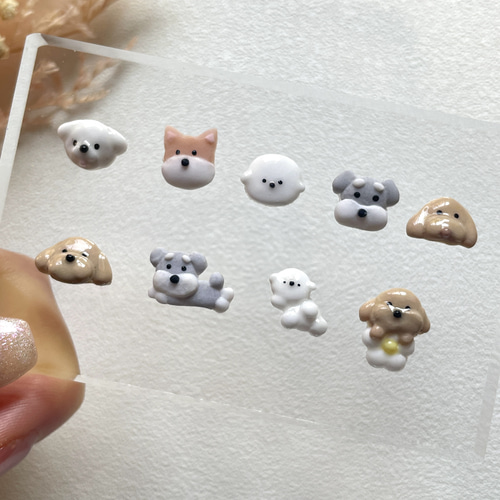 3dネイルパーツ チワワ 犬 ネイルパーツ 選べる犬種/わんちゃん3Dネイルパーツ ネイルチップ（つけ爪