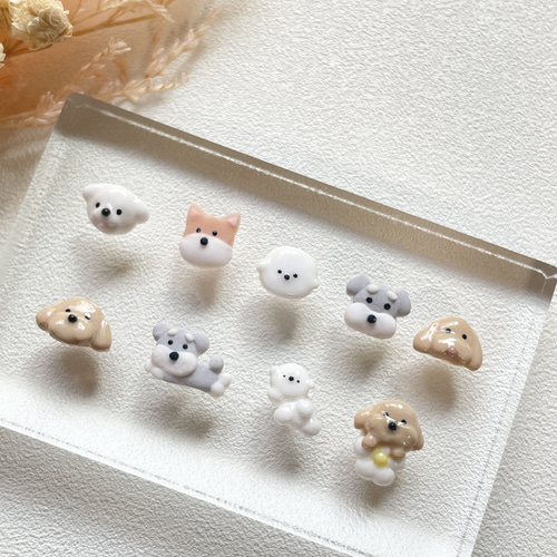 選べる犬種/わんちゃん3Dネイルパーツ ネイルチップ（つけ爪