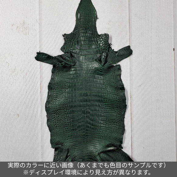 ワニ革  半艶マット  ダークキプロス「小物製作向け」サイズ No.CM0207 2枚目の画像
