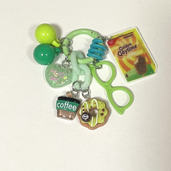 じゃらじゃらキーホルダー クッキー 緑 じゃらじゃらキーホルダー キーホルダー バッグチャーム グリーン