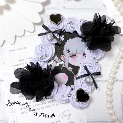 パープル ホイップデコ 硬質トレカケース B8 シフォン 黒 ゴシック