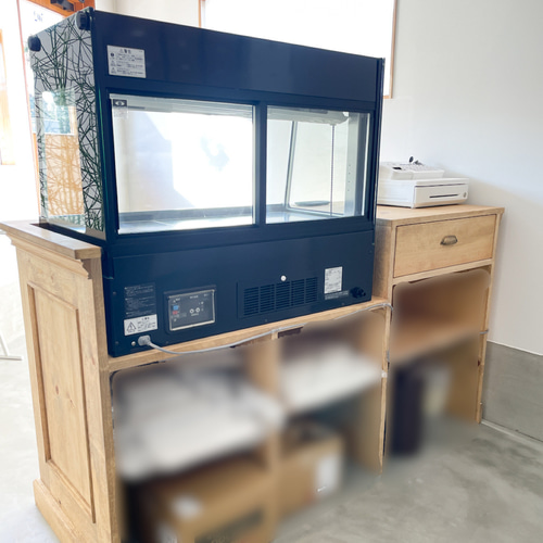 お菓子屋さん向けショーケースカウンターセット（W2100パイン材）冷蔵 