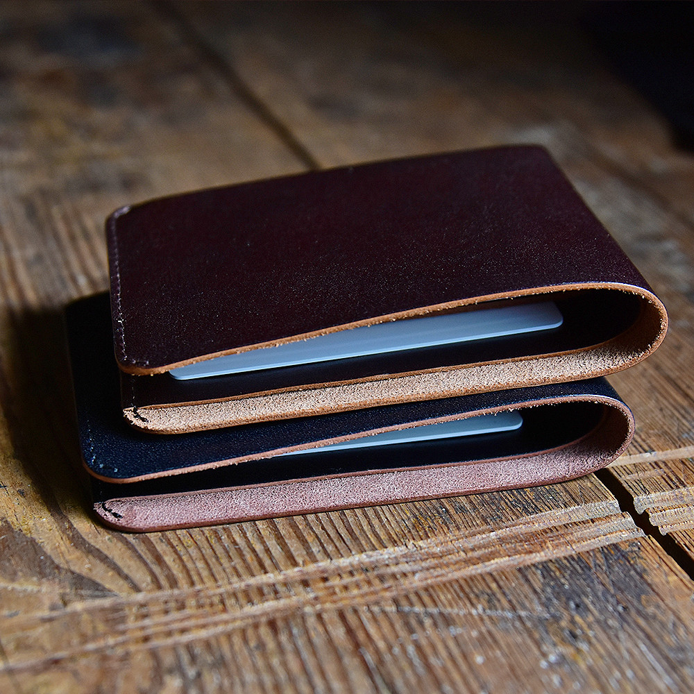 茶芯レザー 薄型ウォレット 財布 コンパクトウォレット 本革