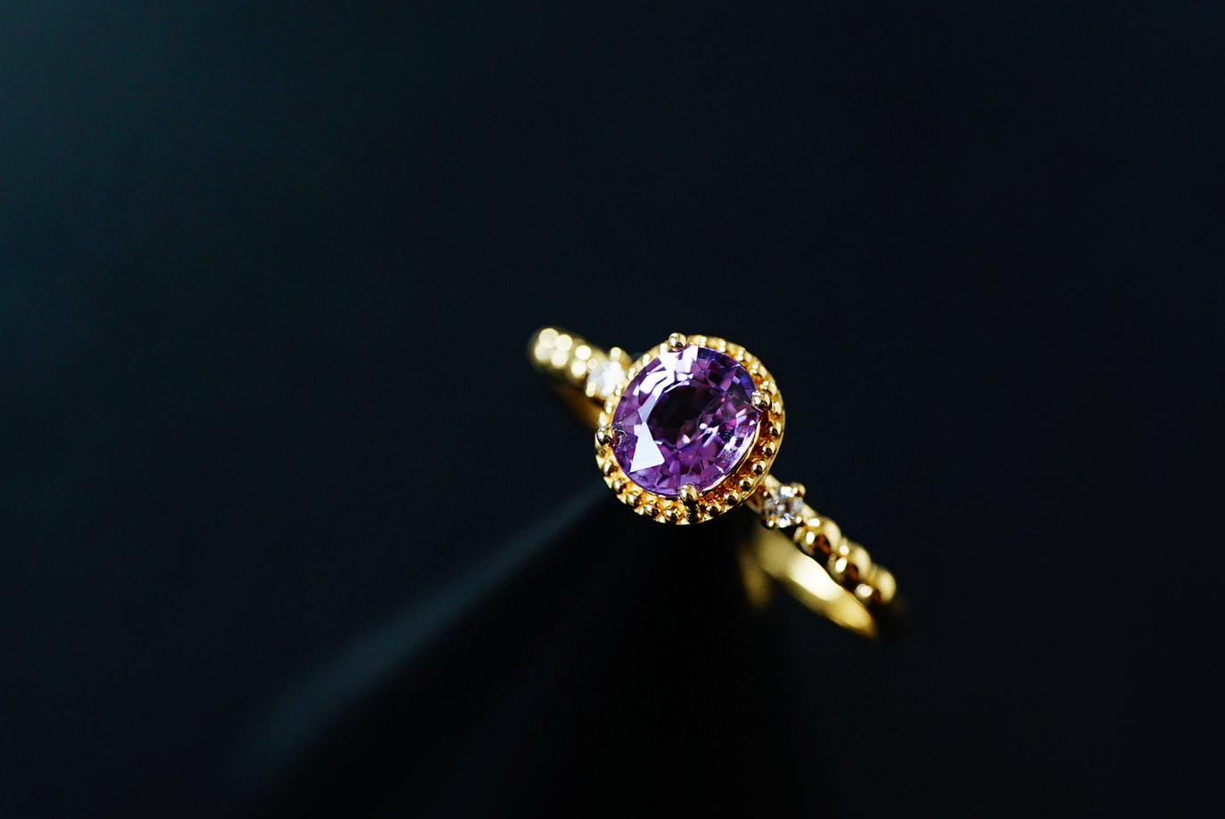 「夢の精」K18  天然サファイア　天然ダイヤモンド　リング　成功　誠実　慈愛　9月誕生石 高貴　25/5/13