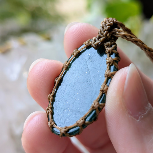 ☆グリーンアベンチュリン・アベンチュリン☆マクラメ編みネックレス