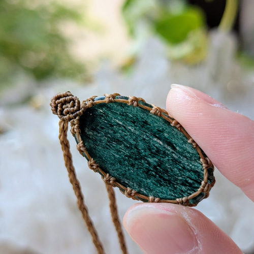 ☆グリーンアベンチュリン・アベンチュリン☆マクラメ編みネックレス