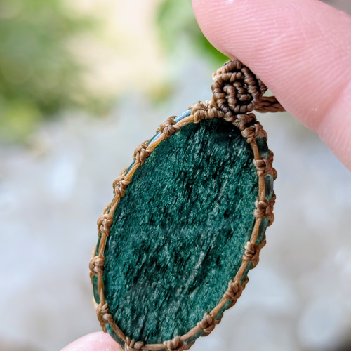 ☆グリーンアベンチュリン・アベンチュリン☆マクラメ編みネックレス