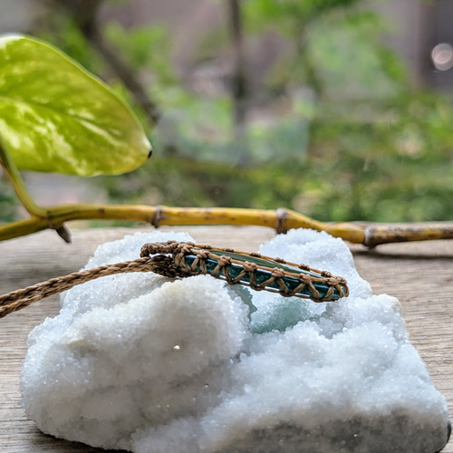 ☆グリーンアベンチュリン・アベンチュリン☆マクラメ編みネックレス