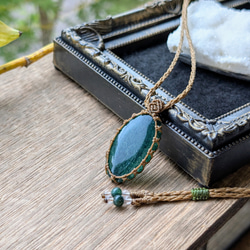 ☆グリーンアベンチュリン・アベンチュリン☆マクラメ編みネックレス