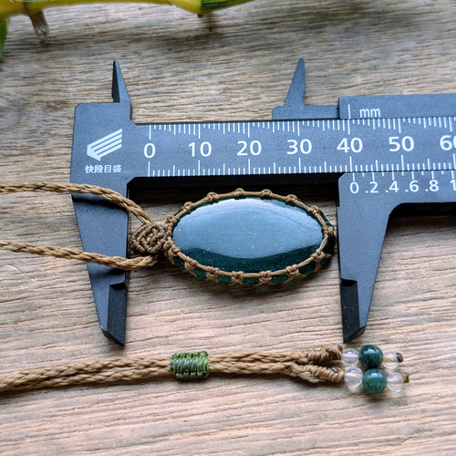 ☆グリーンアベンチュリン・アベンチュリン☆マクラメ編みネックレス