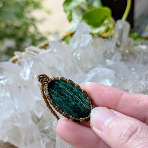 ☆グリーンアベンチュリン・アベンチュリン☆マクラメ編みネックレス