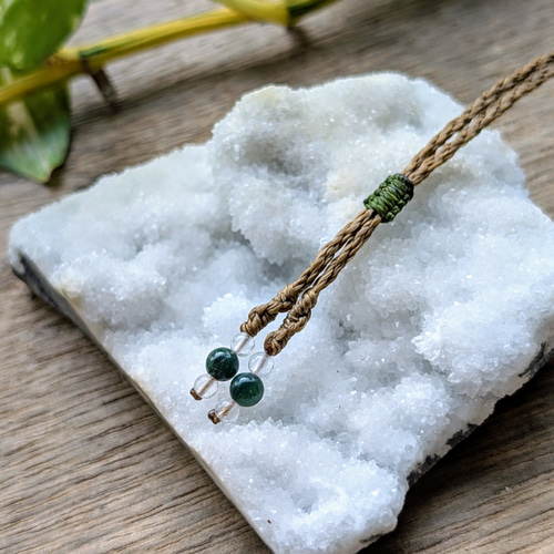 ☆グリーンアベンチュリン・アベンチュリン☆マクラメ編みネックレス