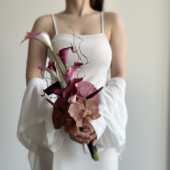 ウェディングブーケ　ブライダル　アーティフィシャルフラワーブーケ　クラッチブーケ アーティフィシャルフラワーブーケ ウェディングブーケ クラッチ