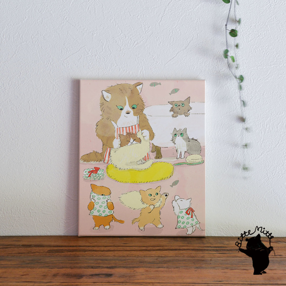 8/8♡ねこちゃん♡インコ♡パネル♡ハンドメイド