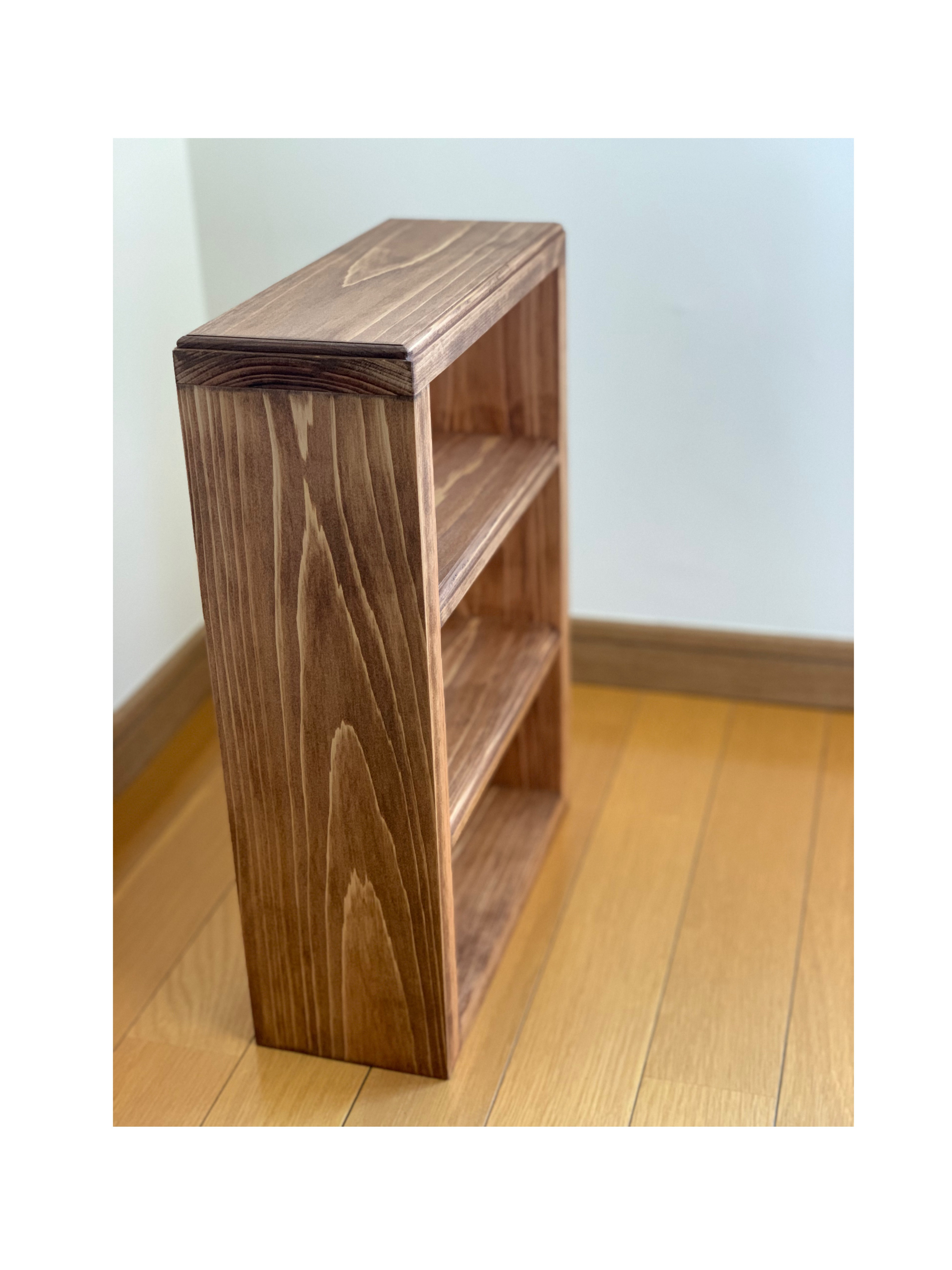 ヒノキ無垢材】3段カフェシェルフ13cmタイプ アンティーク キッチン