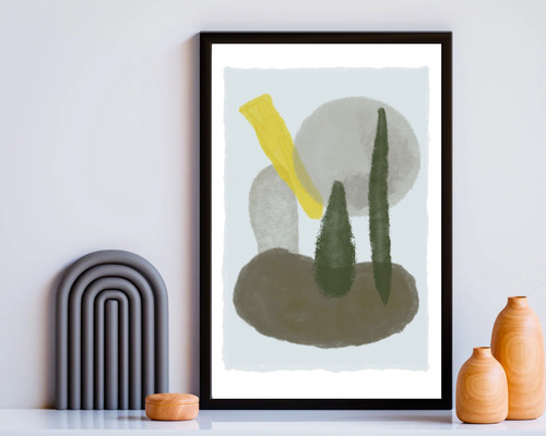 絵画 アクリル画 北欧 アート 抽象画 爽やか インテリア おしゃれ グリーン アートポスター 抽象画 グリーン ミントカラー 北欧風 アート