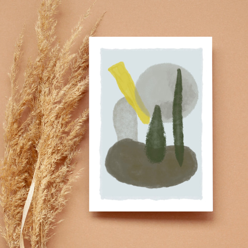 ポスター 抽象画 森の静けさ 北欧 アースカラー 水彩画 ペイント