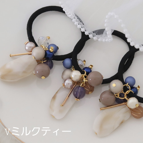 選べる3個セット】夏色クリアカラー◇大人のじゃらじゃらヘアゴム