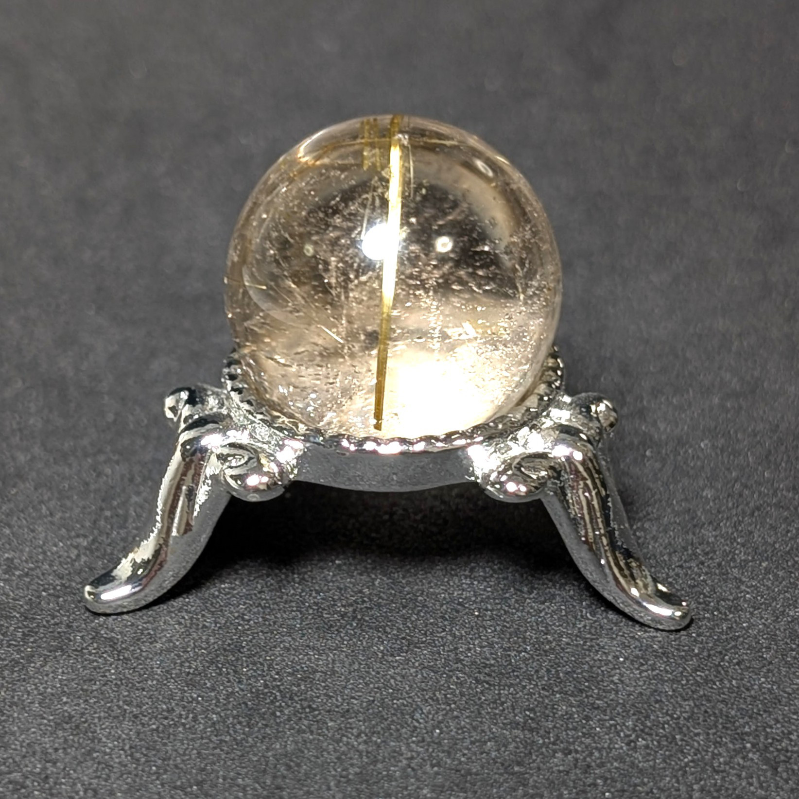 【チャンス到来】タイチンルチルスフィア 21.5ミリ 台座付 お守り 1点物 オブジェ 贈り物 ギフト プレゼント