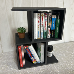 一点物 豆本 コレクション 本棚付き 1点のみ【豆ガシャ本】ミニチュア本棚（柱付きステップタイプ） その他