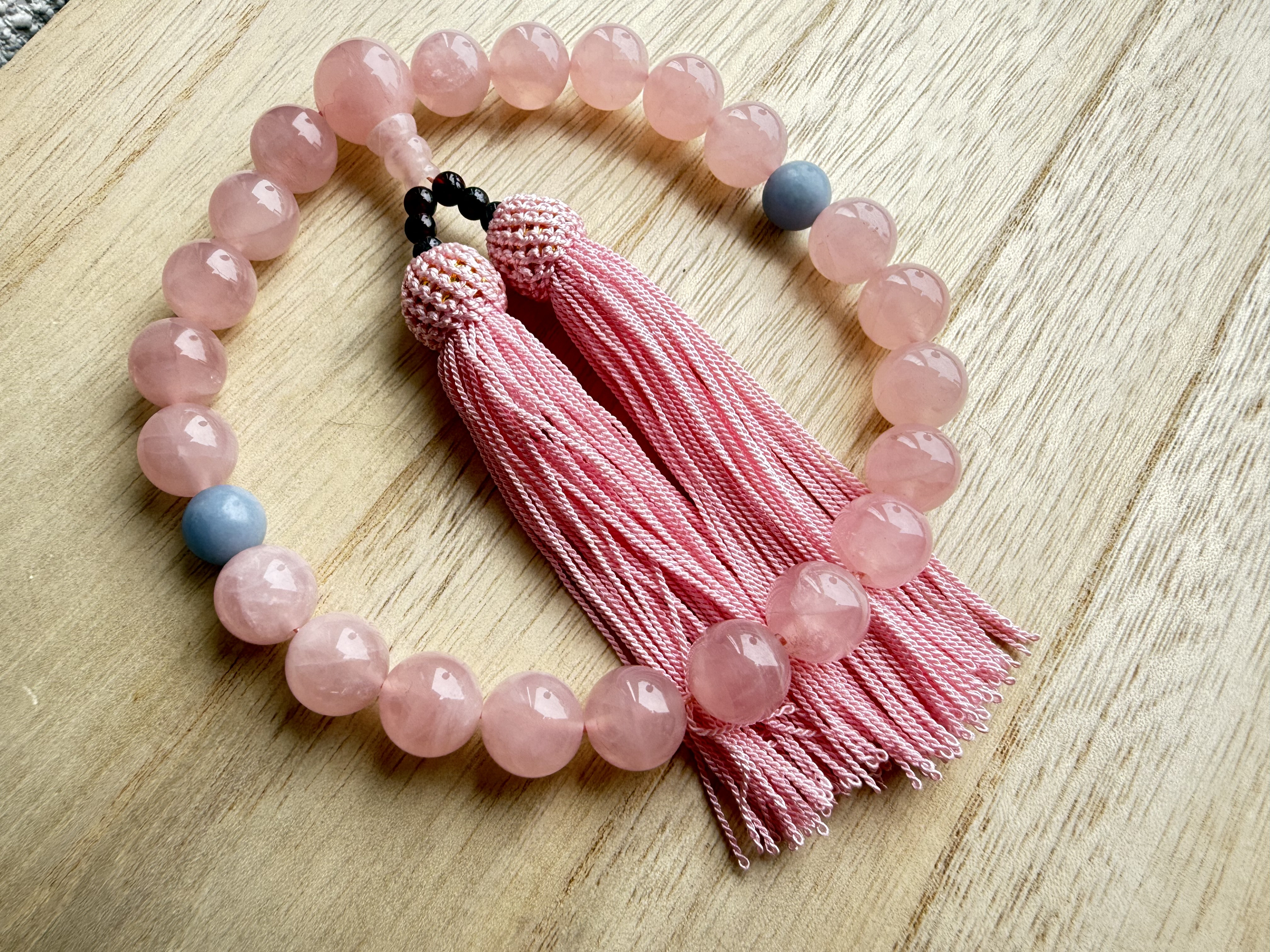 全宗派共通✳︎略式片手念珠✳︎ローズクォーツ✳︎数珠