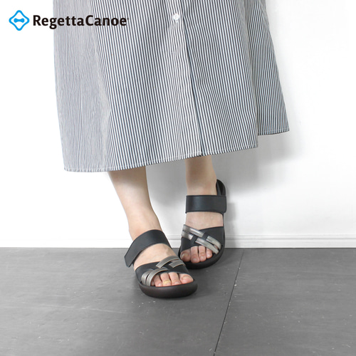 バイカラー 編み込みクロスベルトサンダル リゲッタカヌー