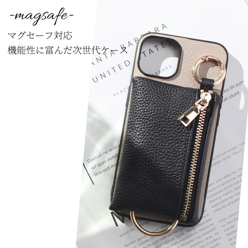 iphone14 ケース 本革 14Pro MAX 小銭入れ付き レザー カード