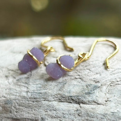 グレープアゲート パープル ピアス 【999】 ピアス（スタッド・一粒