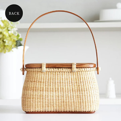 ナンタケットバスケット・クリール蓋付き かごバッグ Nantucket Style