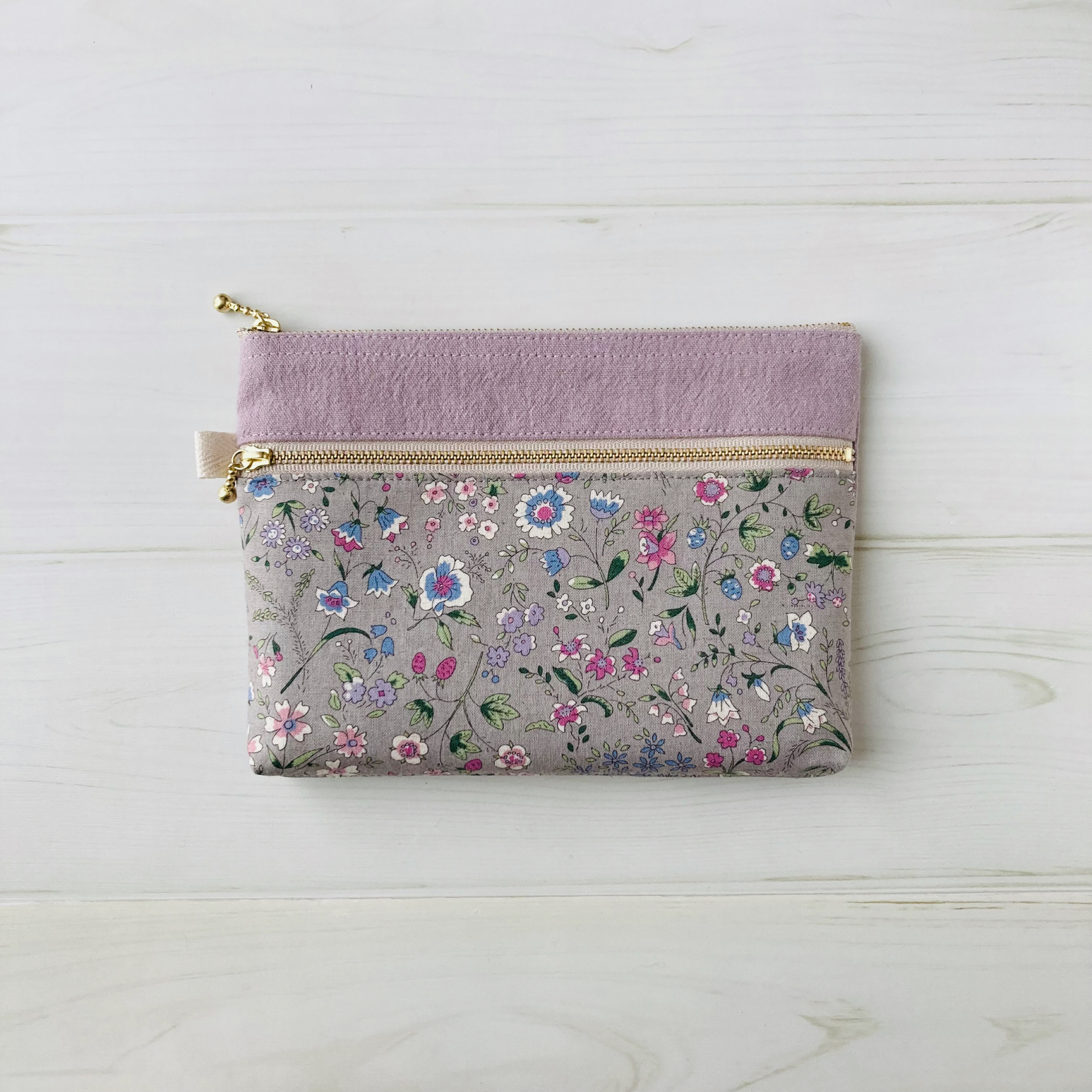 ダブルファスナーポーチ ♡ 花柄 ポーチ oharico*nina 通販 19316728